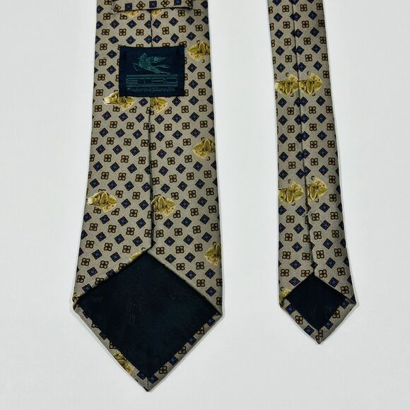 ETRO Taupe Brown Blue Gold Novelty Dog Golden Retriever Neck Tie 58" - Picture 4 of 8